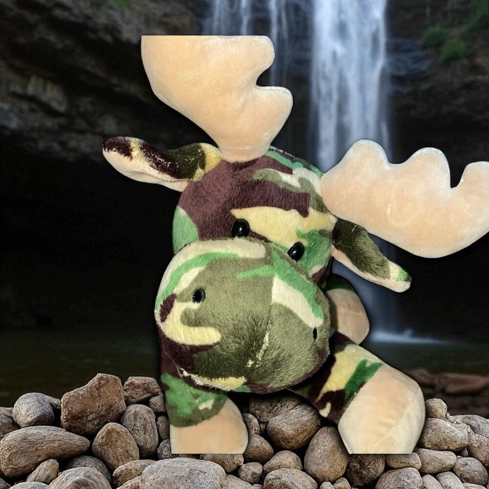 Mary Meyer Moose Team Camo Plush 12" Stuffed Animal Nursery 40930 Green Brown - Picture 12 of 12